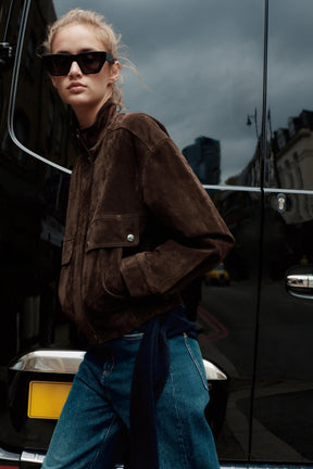 LEATHER SUEDE BOMBER JACKET