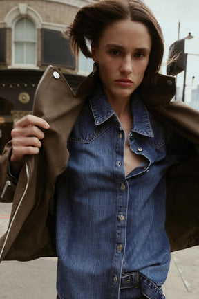 FAUX SUEDE BIKER JACKET