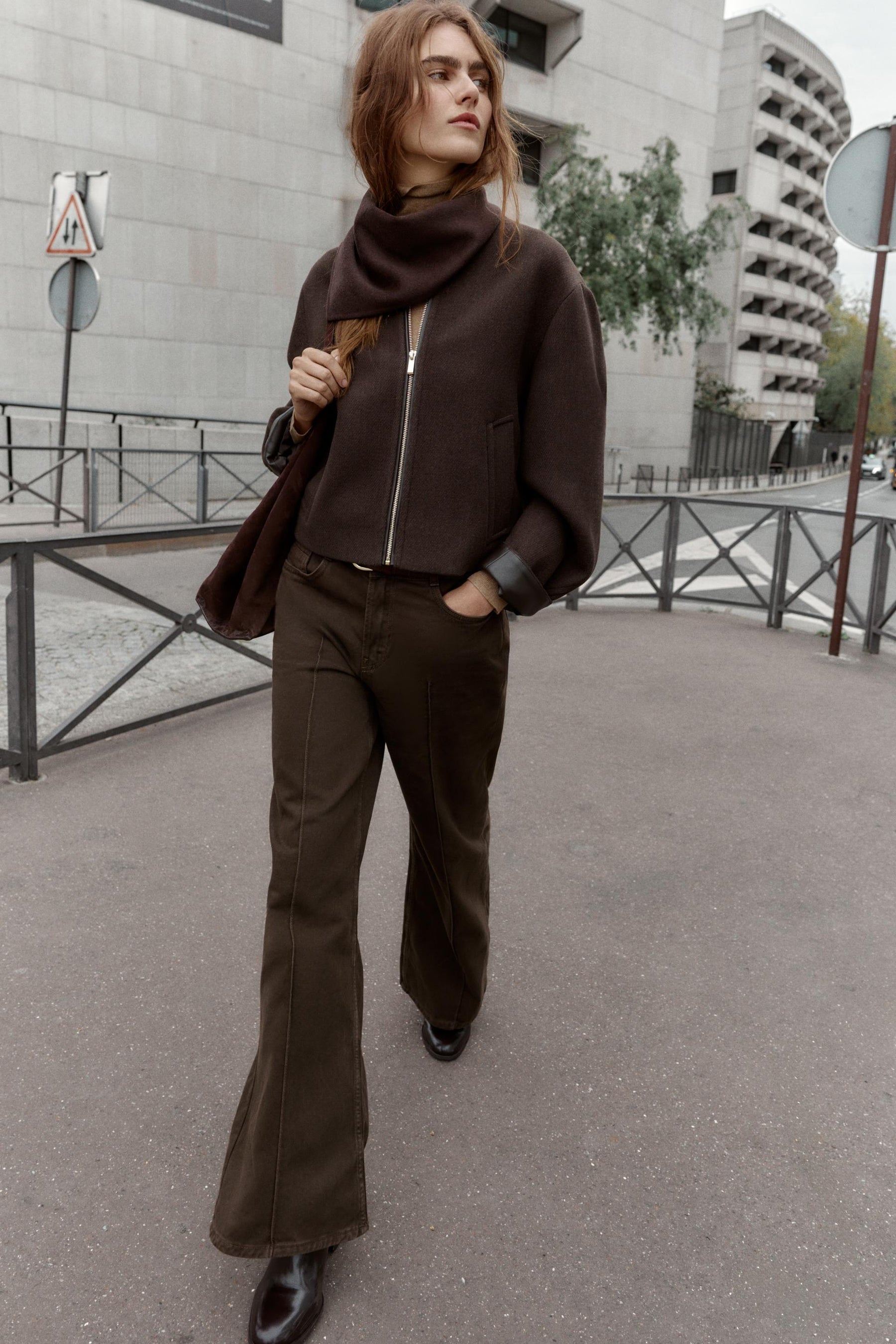 SOFT JACKET WITH LEATHER EFFECT TRIMS - Image 3