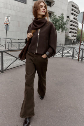 Leather-effect Trim Soft Jacket