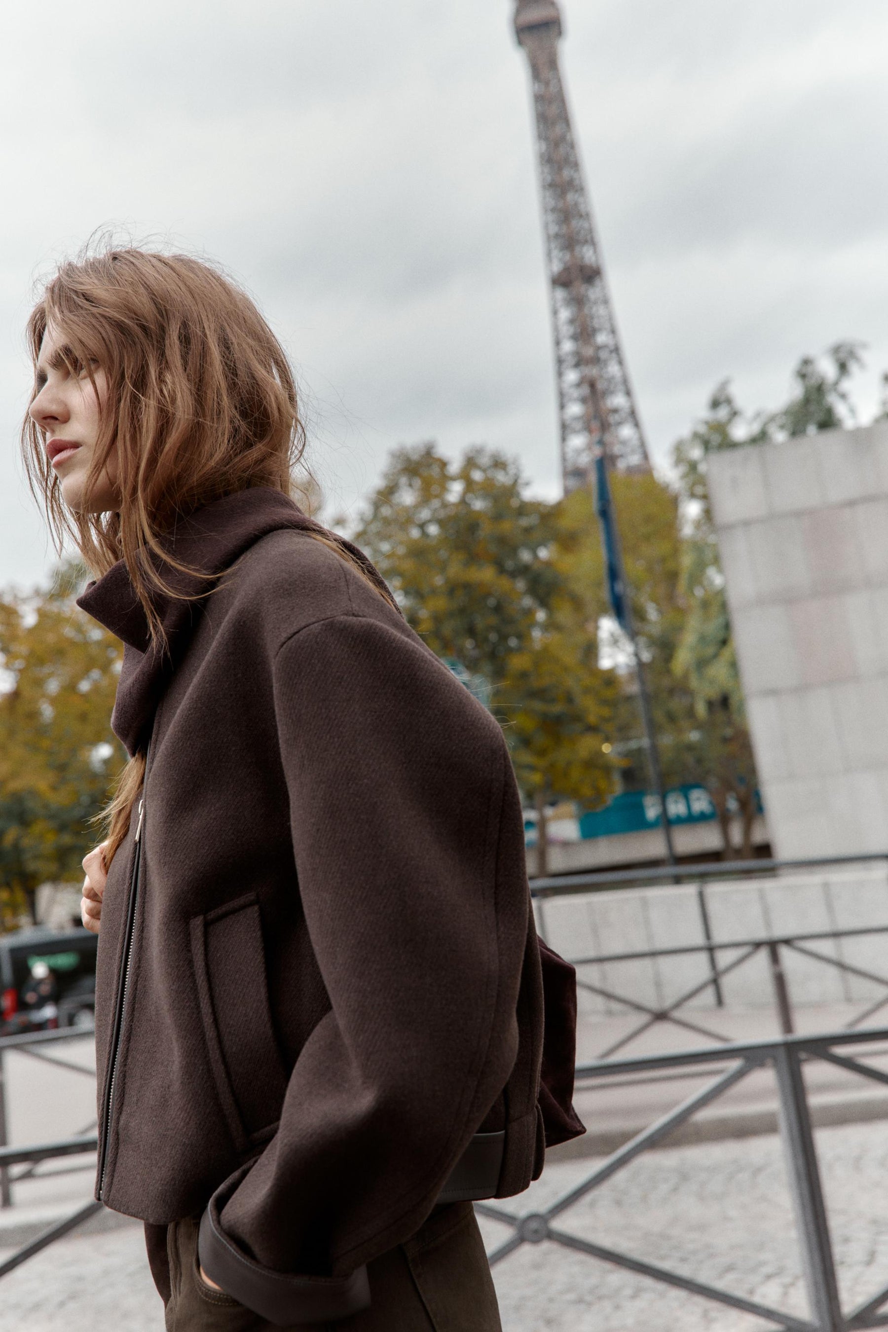 Leather-effect Trim Soft Jacket