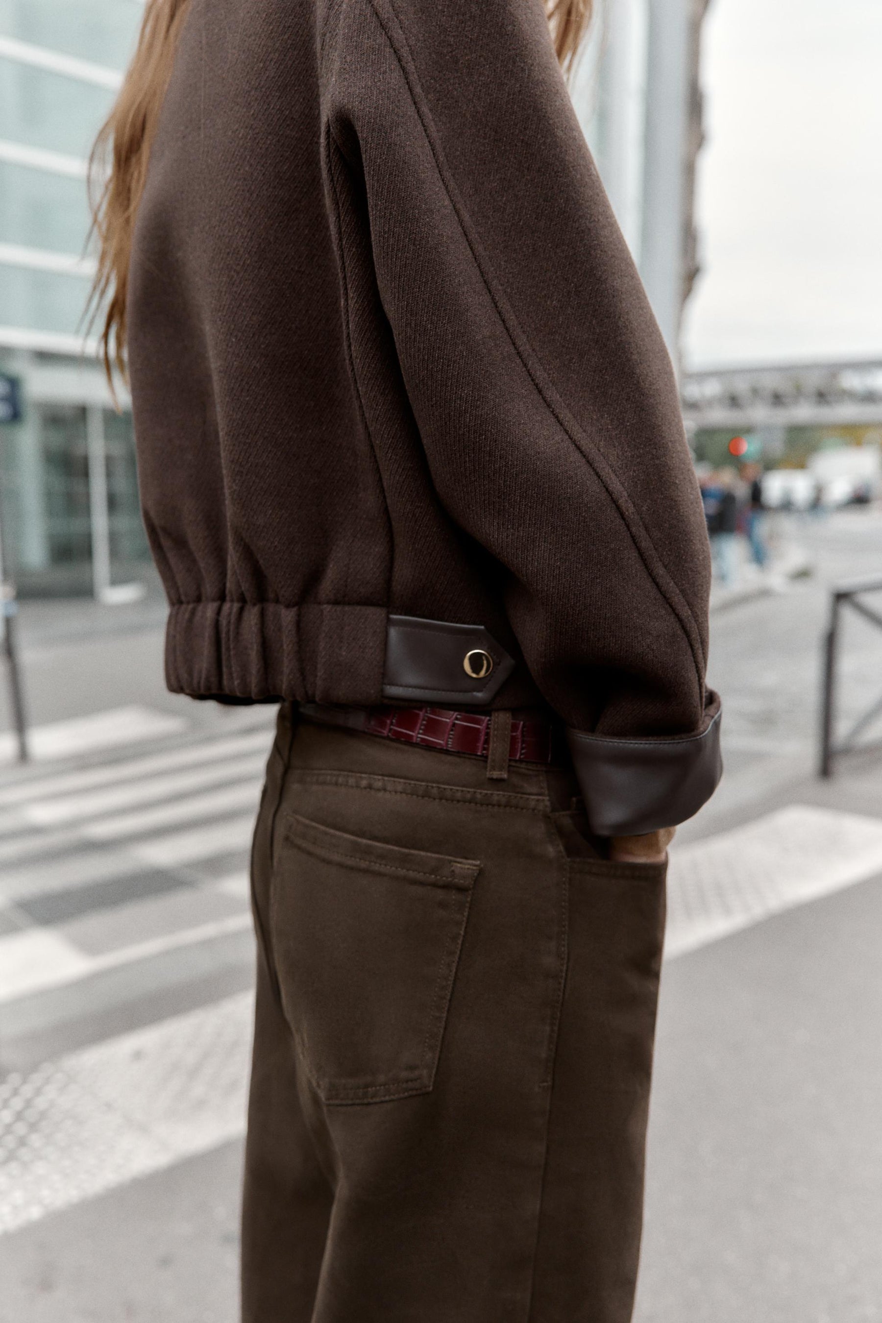 Leather-effect Trim Soft Jacket