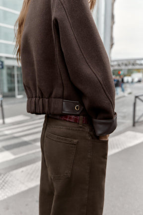 Leather-effect Trim Soft Jacket