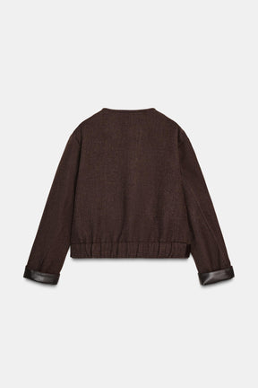 Leather-effect Trim Soft Jacket