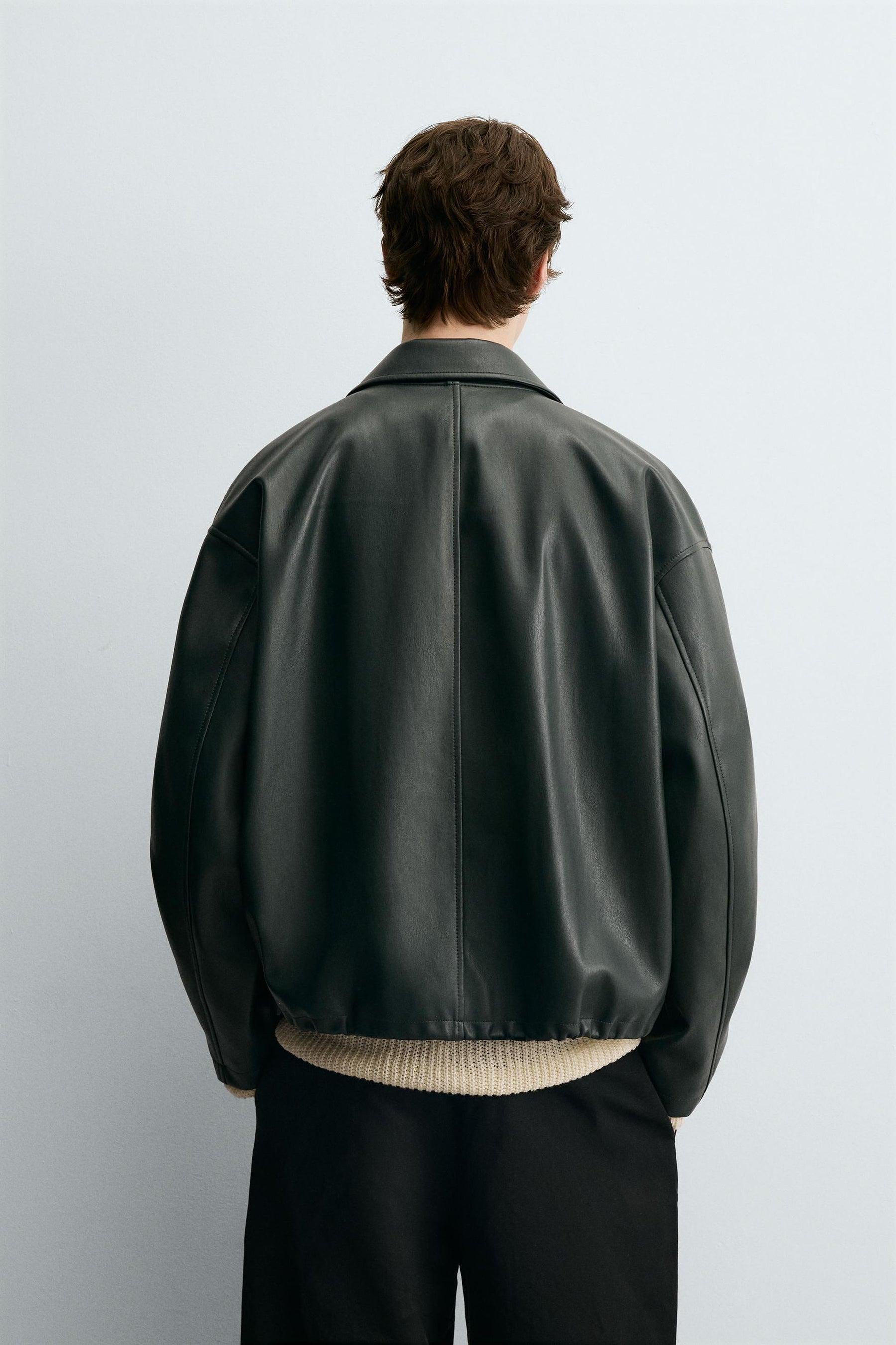 RELAXED FIT FAUX LEATHER JACKET - Image 3