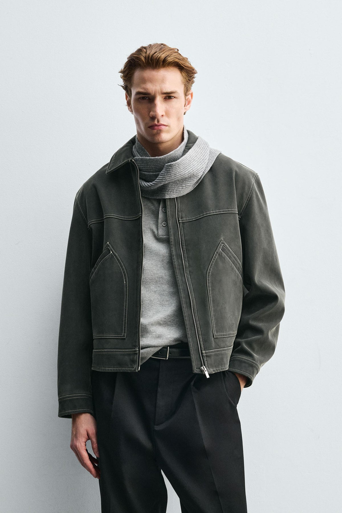 VINTAGE-EFFECT FAUX SUEDE JACKET - Image 2