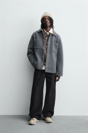 FAUX SHEARLING OVERSHIRT WITH POCKETS - Image 1