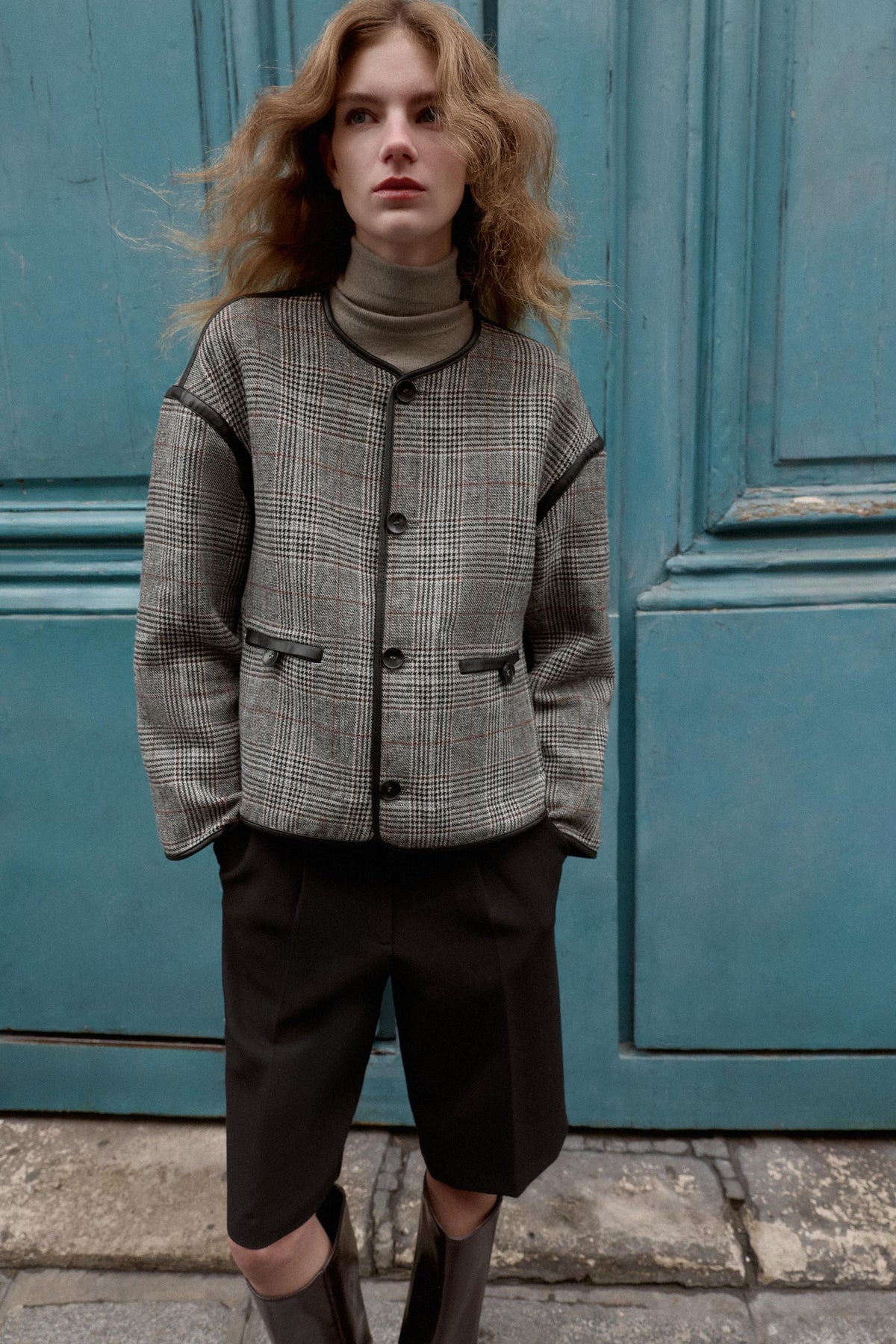 REVERSIBLE JACKET WITH FAUX LEATHER TRIMS - Image 2