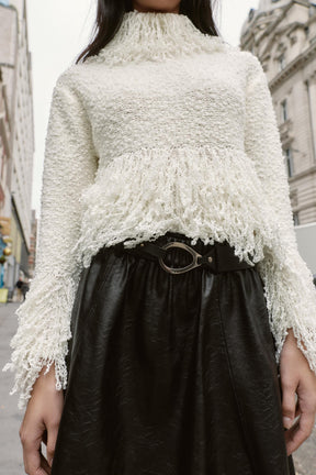 FAUX LEATHER MIDI SKIRT