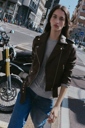 Faux Leather Biker Jacket