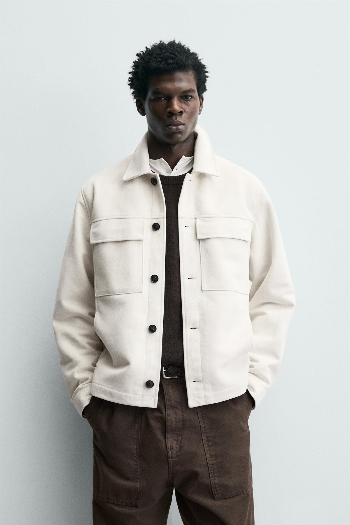 FAUX SUEDE OVERSHIRT - Image 2