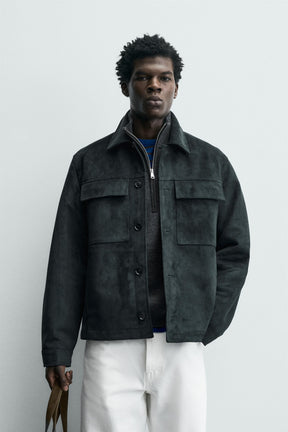 Faux Suede Overshirt