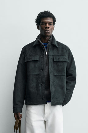 FAUX SUEDE OVERSHIRT - Image 3