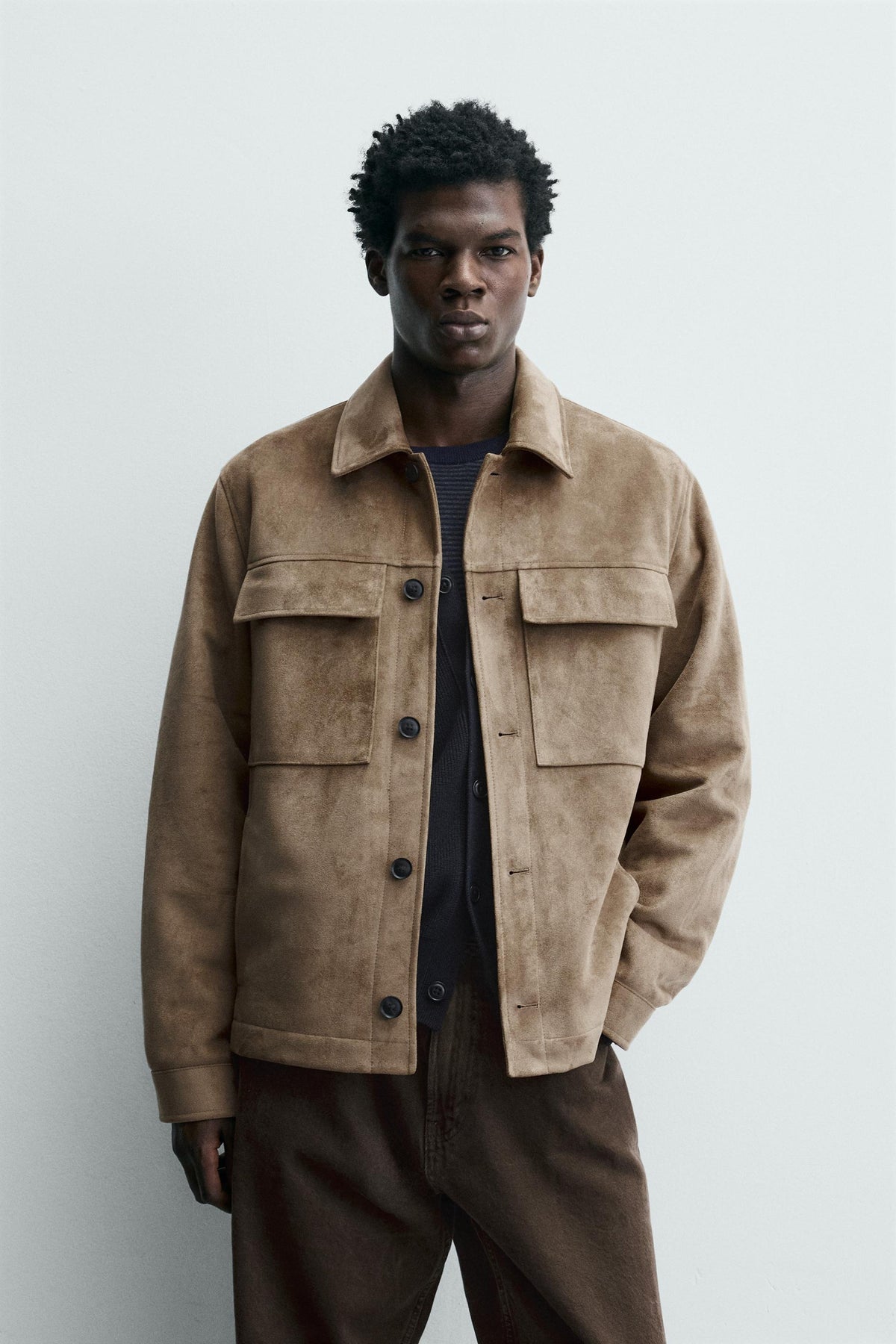 FAUX SUEDE OVERSHIRT - Image 2