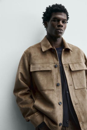 Faux Suede Overshirt