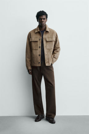 FAUX SUEDE OVERSHIRT - Image 1