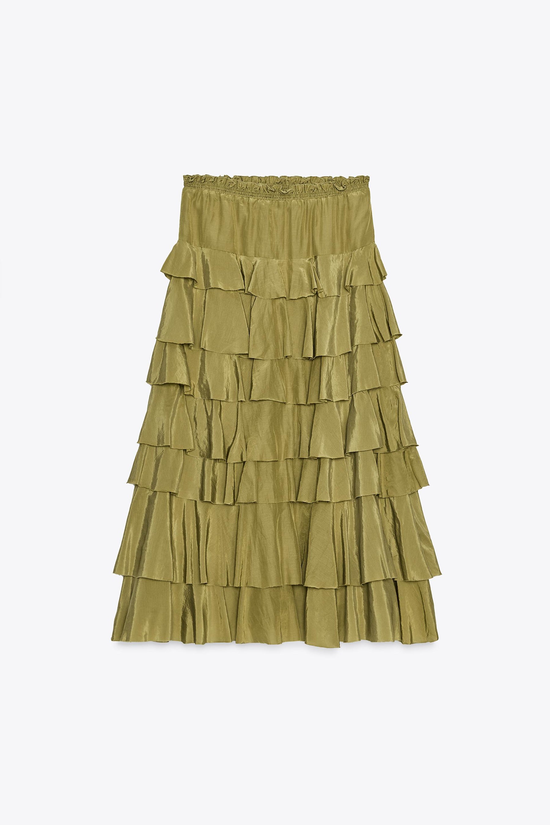 Ruffled Midi Skirt
