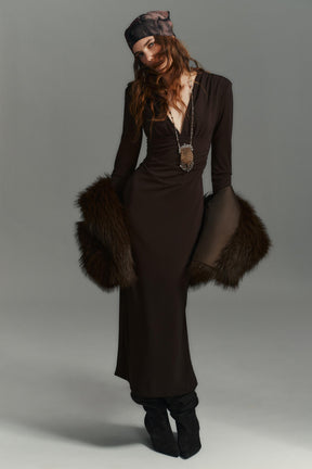 DRAPED MIDI DRESS - Image 1