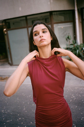 LONG GATHERED DRESS - Image 3