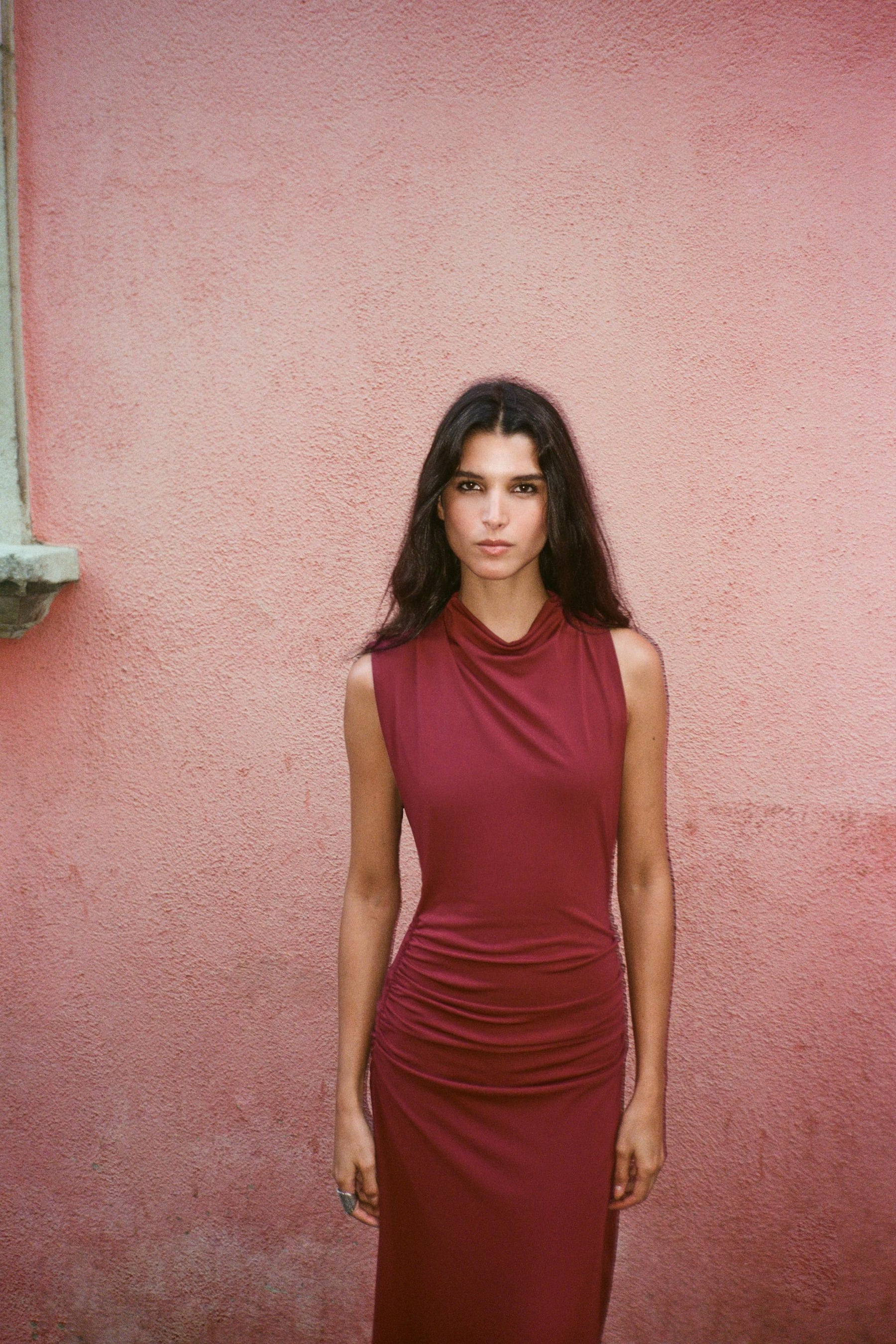 LONG GATHERED DRESS - Image 1