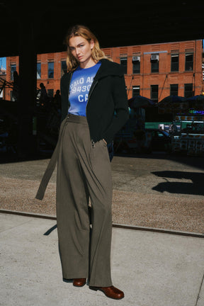 PLEATED TROUSERS WITH BELT