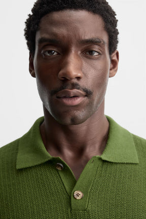 TEXTURED KNIT POLO SHIRT - Image 5