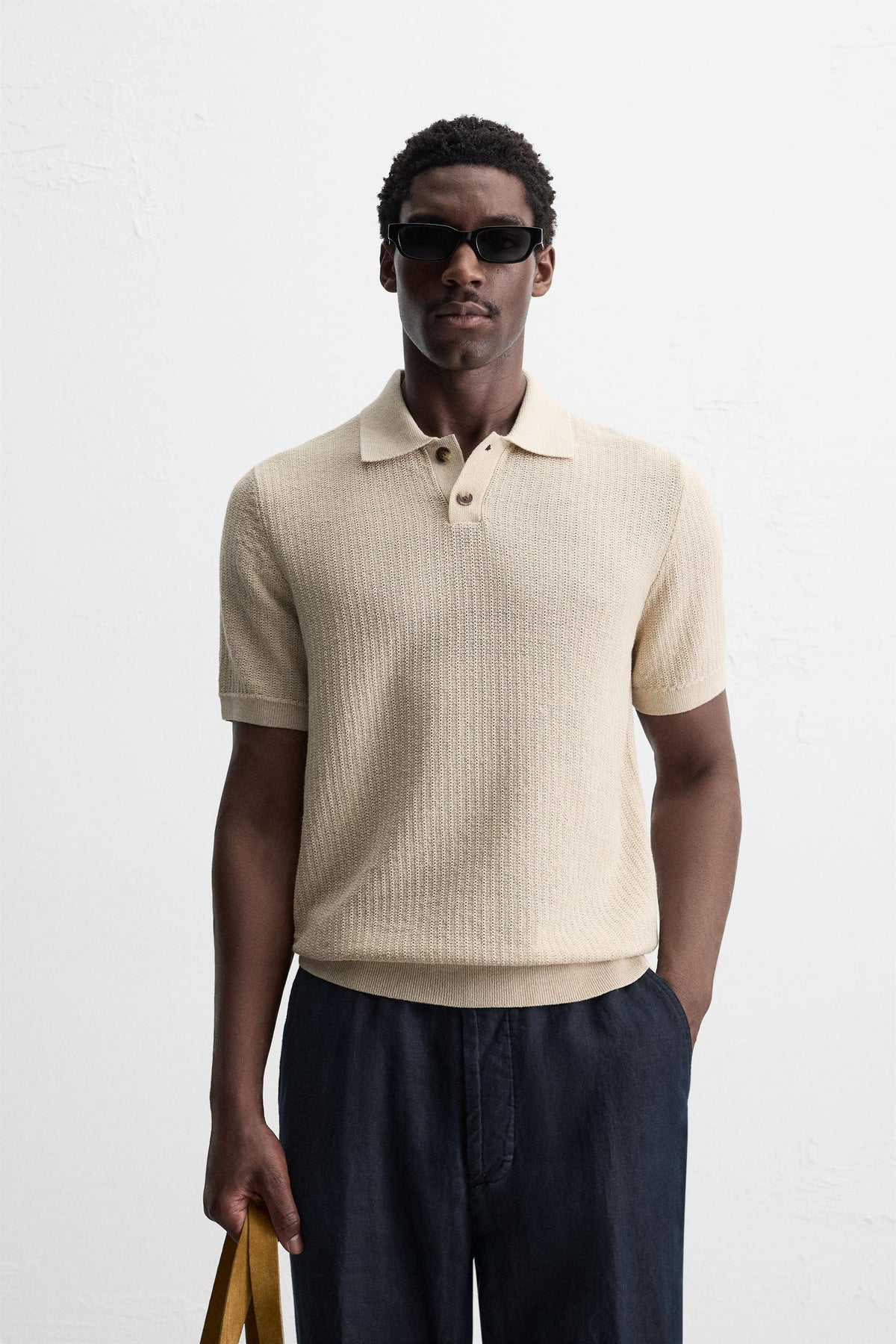 TEXTURED KNIT POLO SHIRT - Image 2