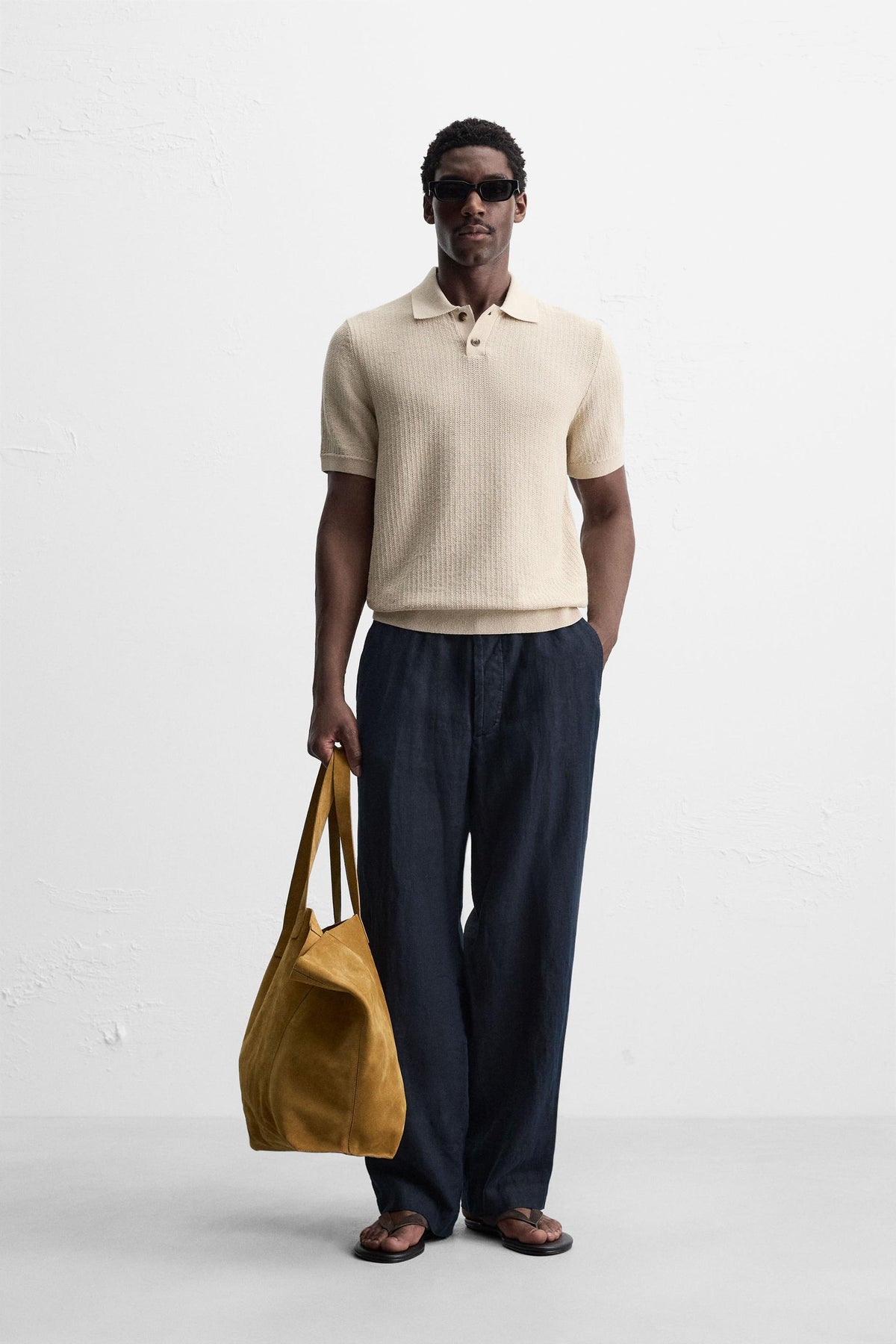 TEXTURED KNIT POLO SHIRT - Image 1