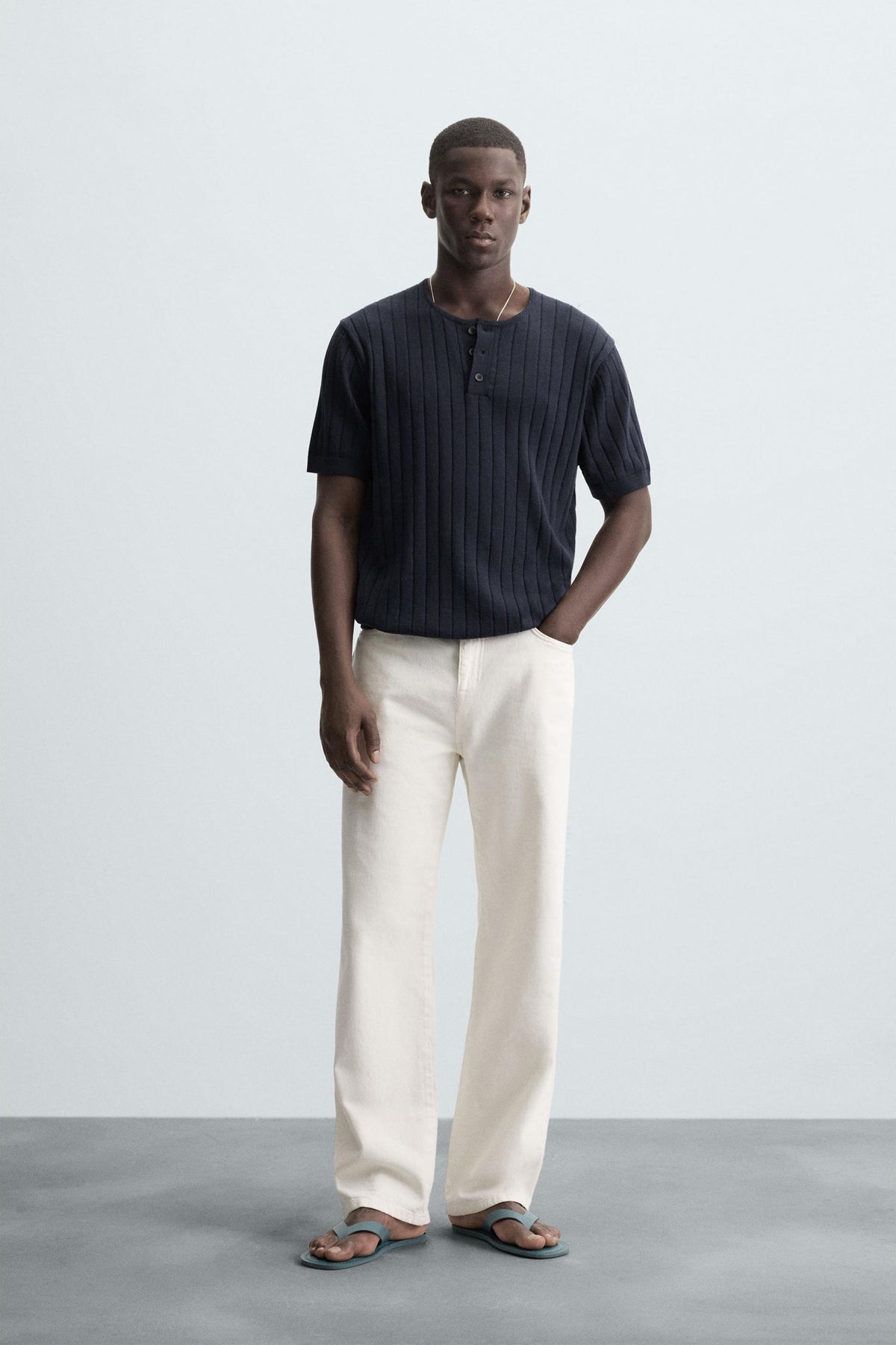 BAKER NECK KNITTED T-SHIRT - Image 1