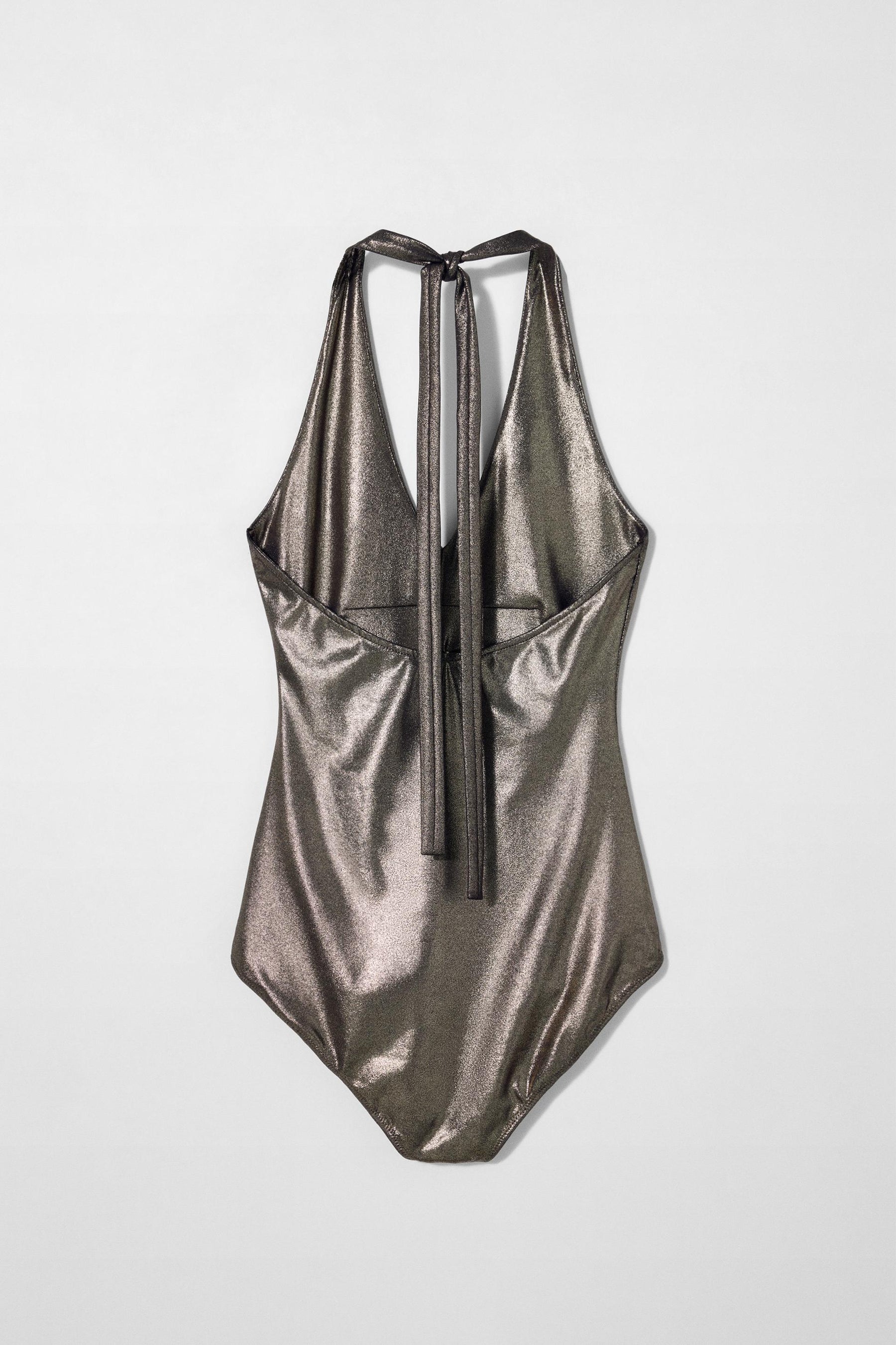 METALLIC HALTER BODYSUIT