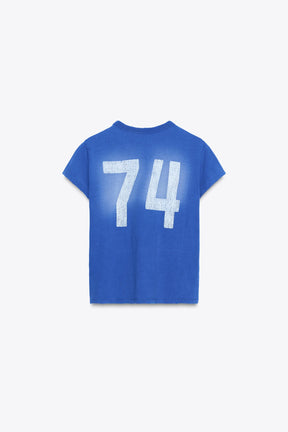 Faded-Effect Text T-Shirt