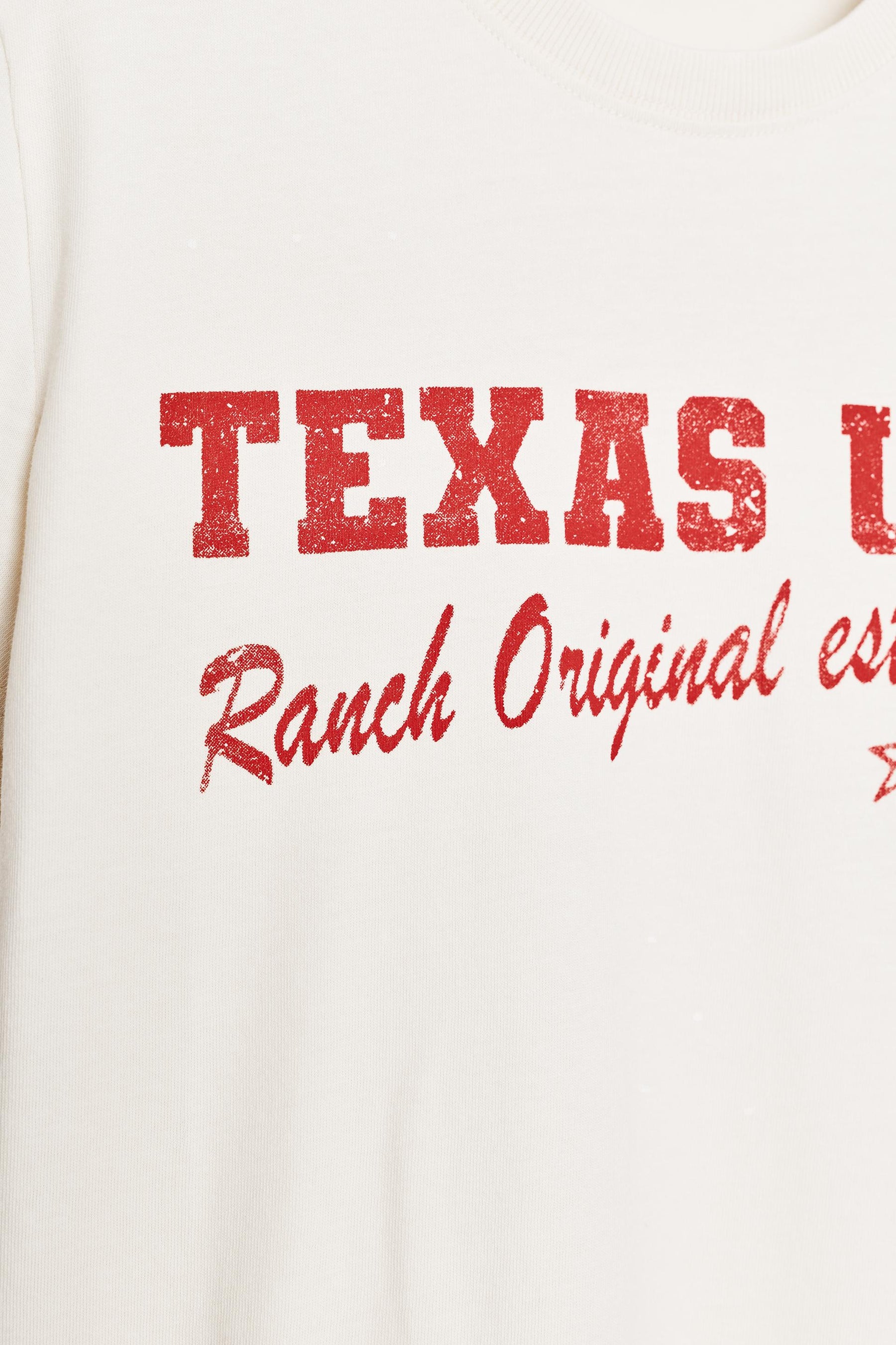 FADED-EFFECT T-SHIRT WITH SLOGAN