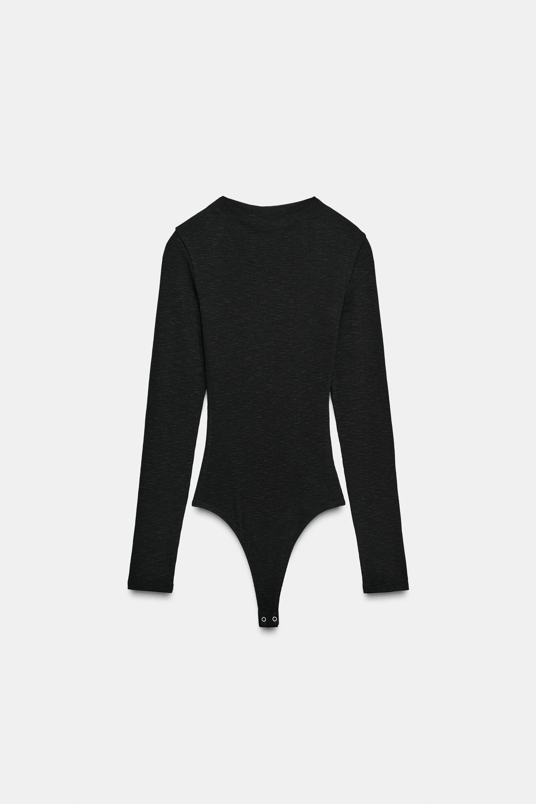 RIBBED LONG SLEEVE BODYSUIT