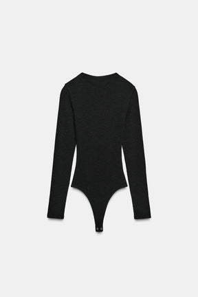 RIBBED LONG SLEEVE BODYSUIT
