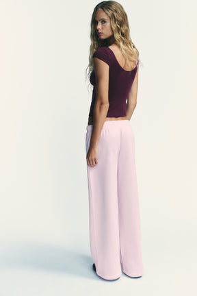 Lace-Trim Lyocell Top