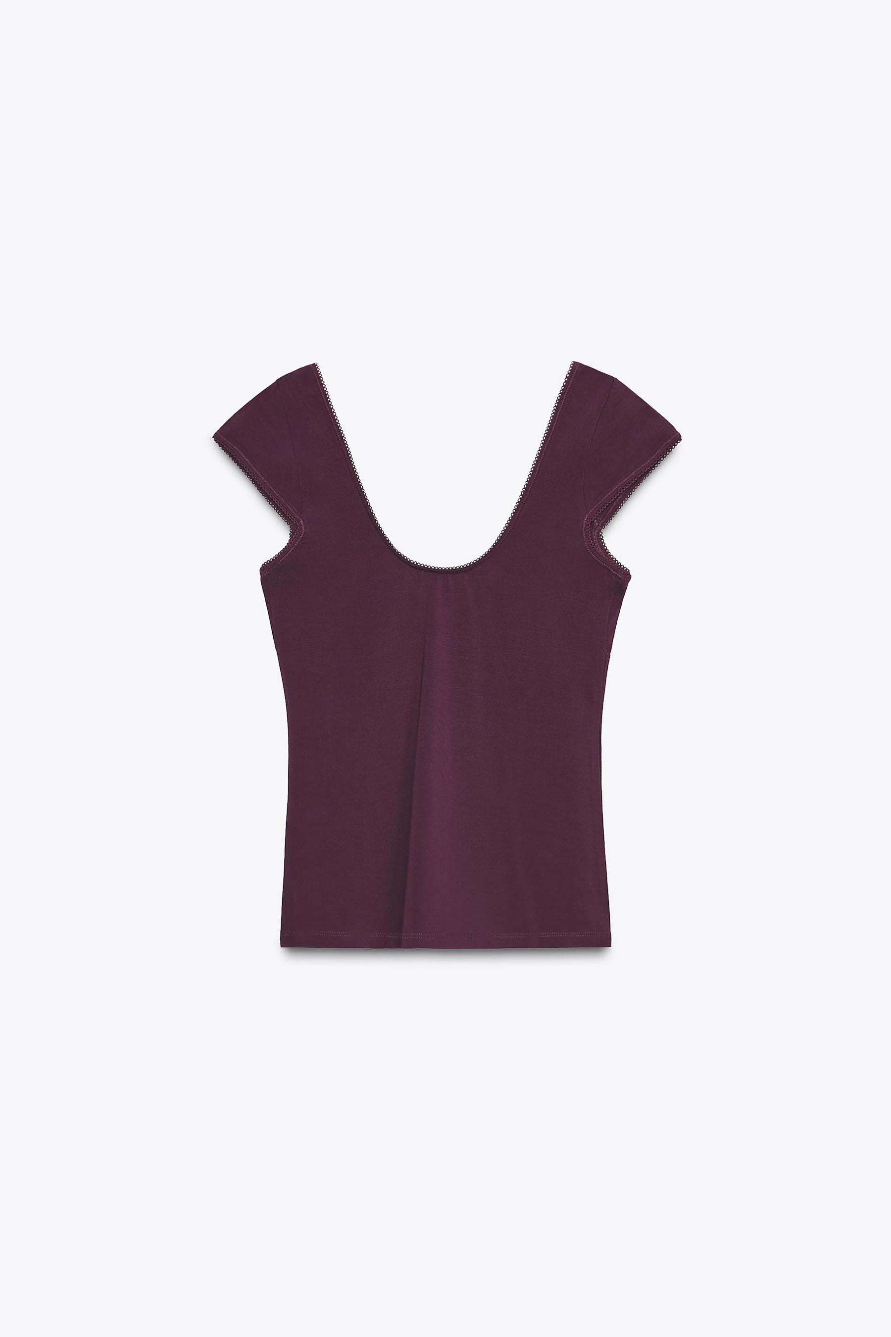 Lace-Trim Lyocell Top