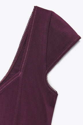 Lace-Trim Lyocell Top