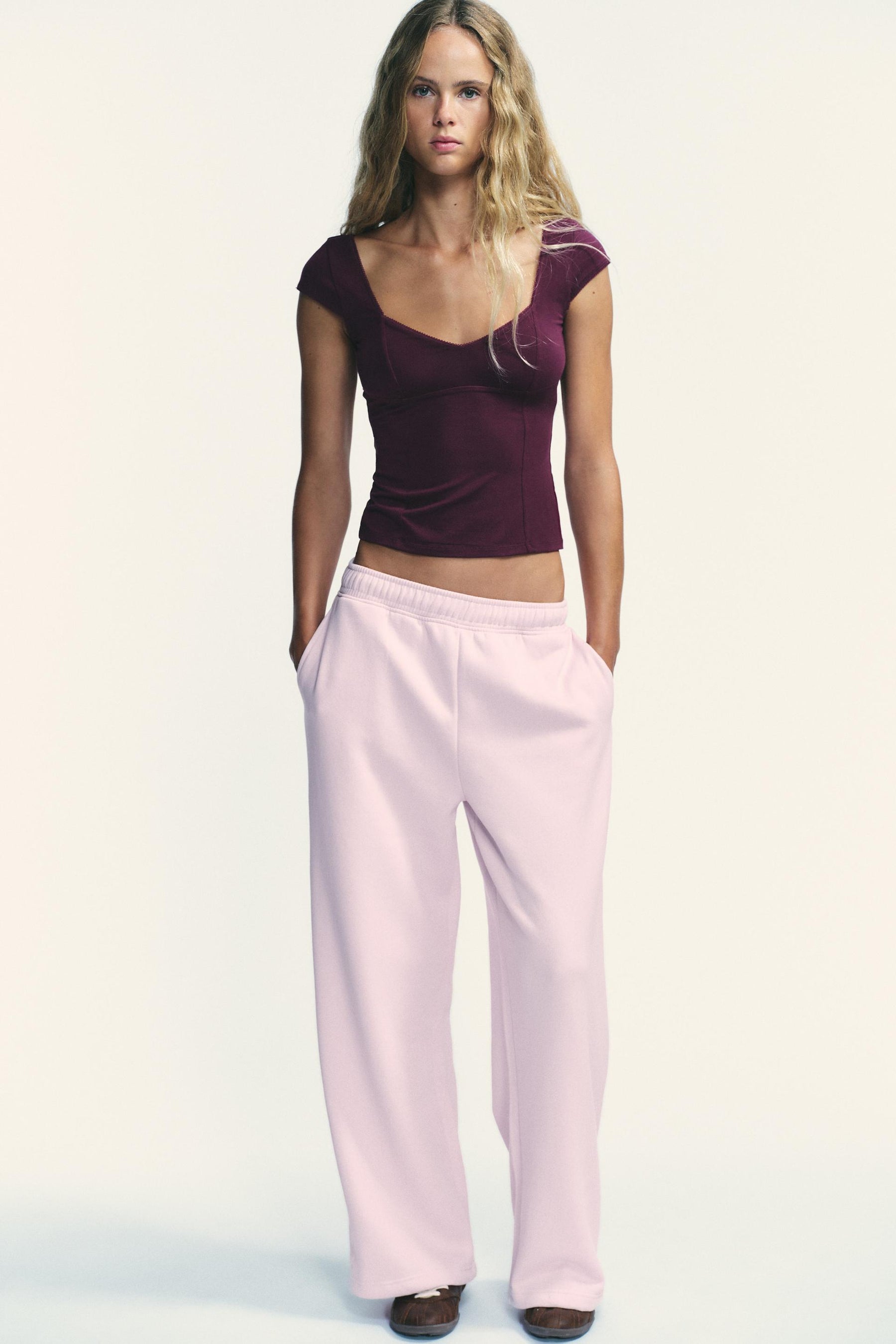 Lace-Trim Lyocell Top