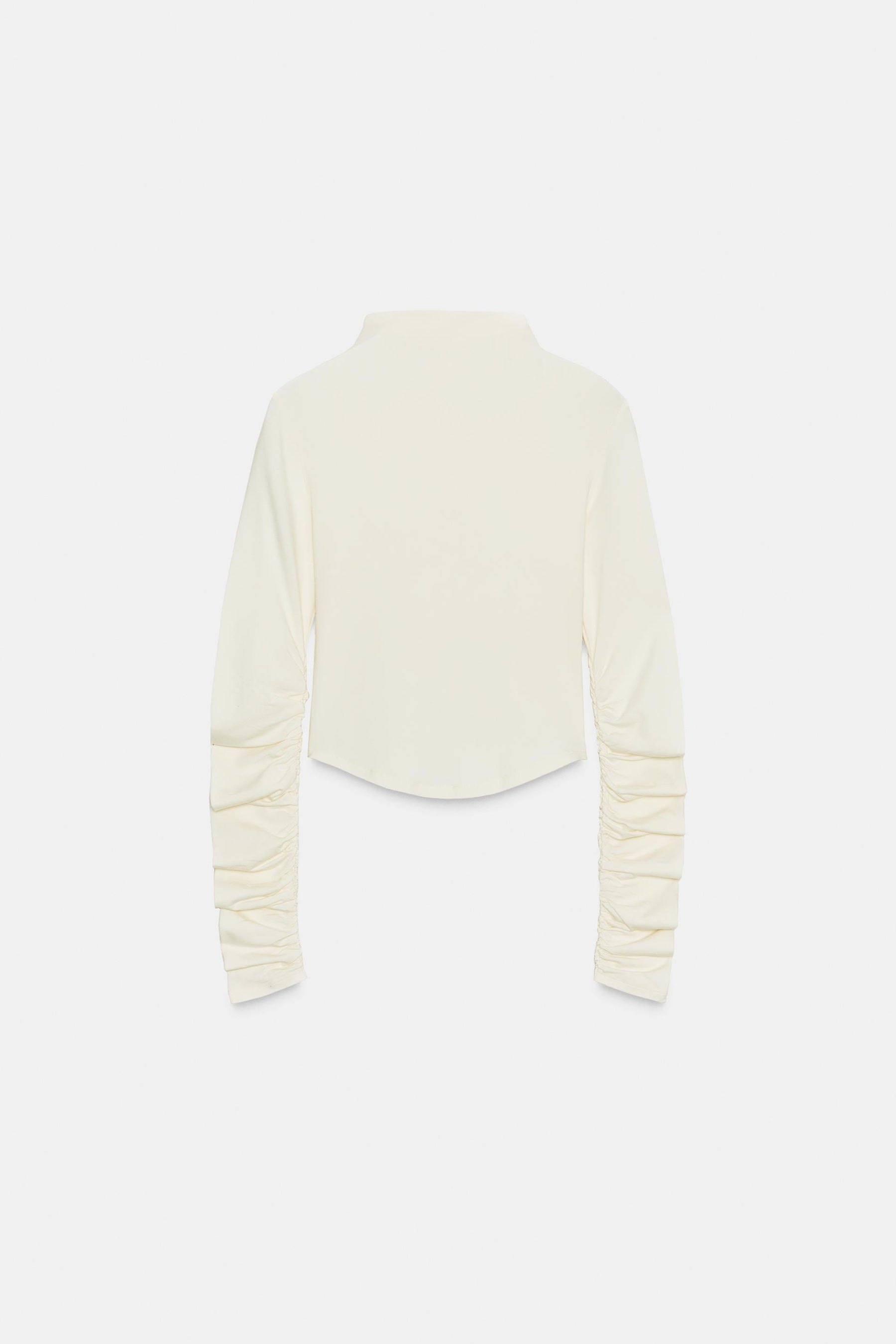 RUCHED COTTON-MODAL T-SHIRT