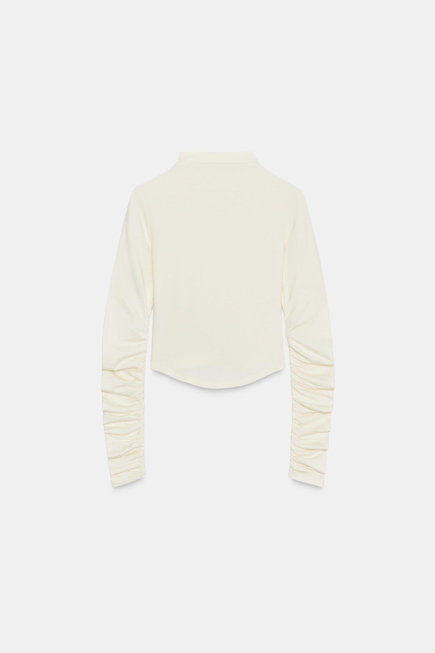 RUCHED COTTON-MODAL T-SHIRT