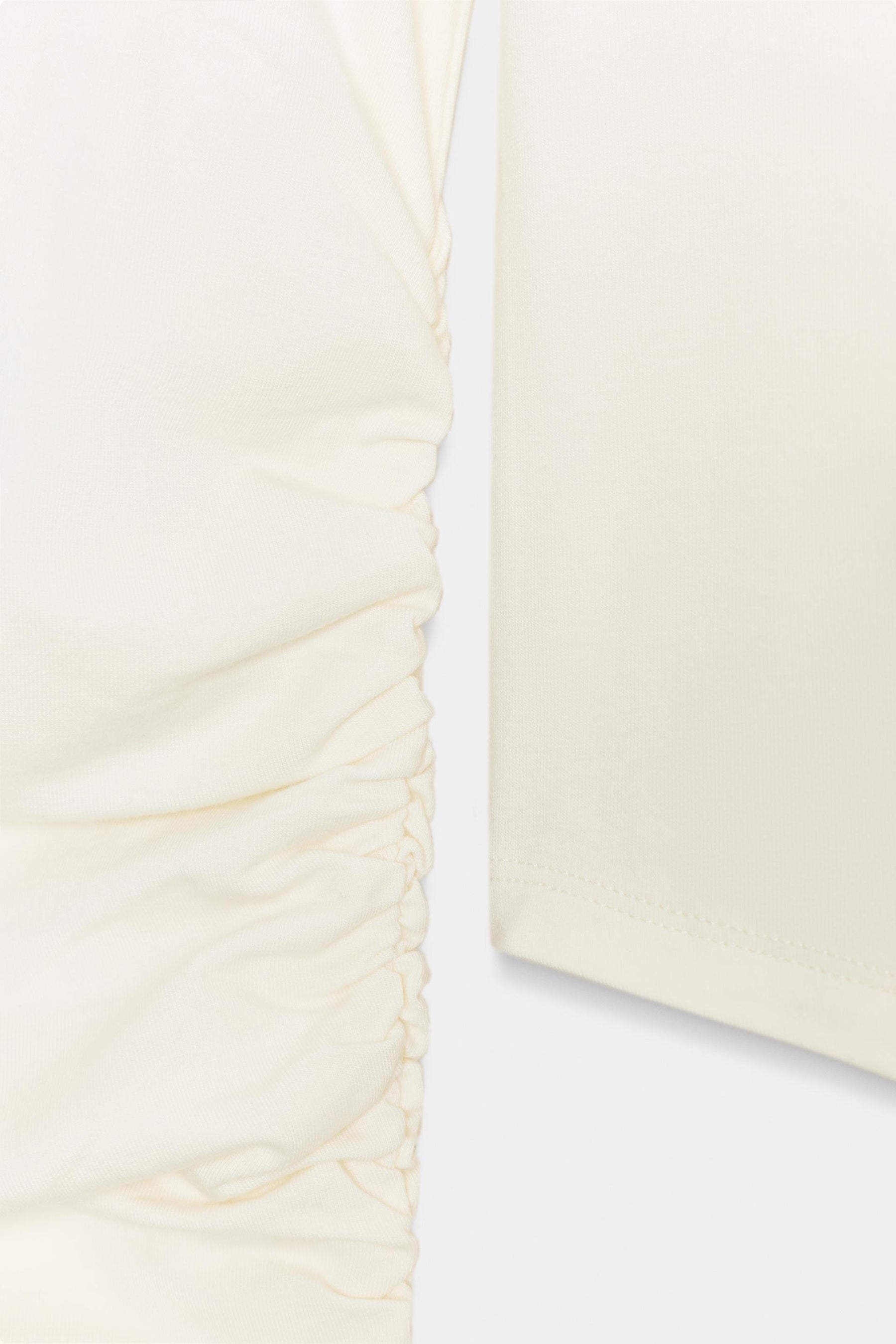 RUCHED COTTON-MODAL T-SHIRT