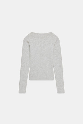 Ribbed Boat Neck Shirt