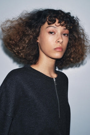 Rib Zip-Up Sweatshirt