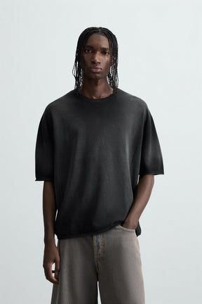 SPRAY PRINT KNIT T-SHIRT - Image 2