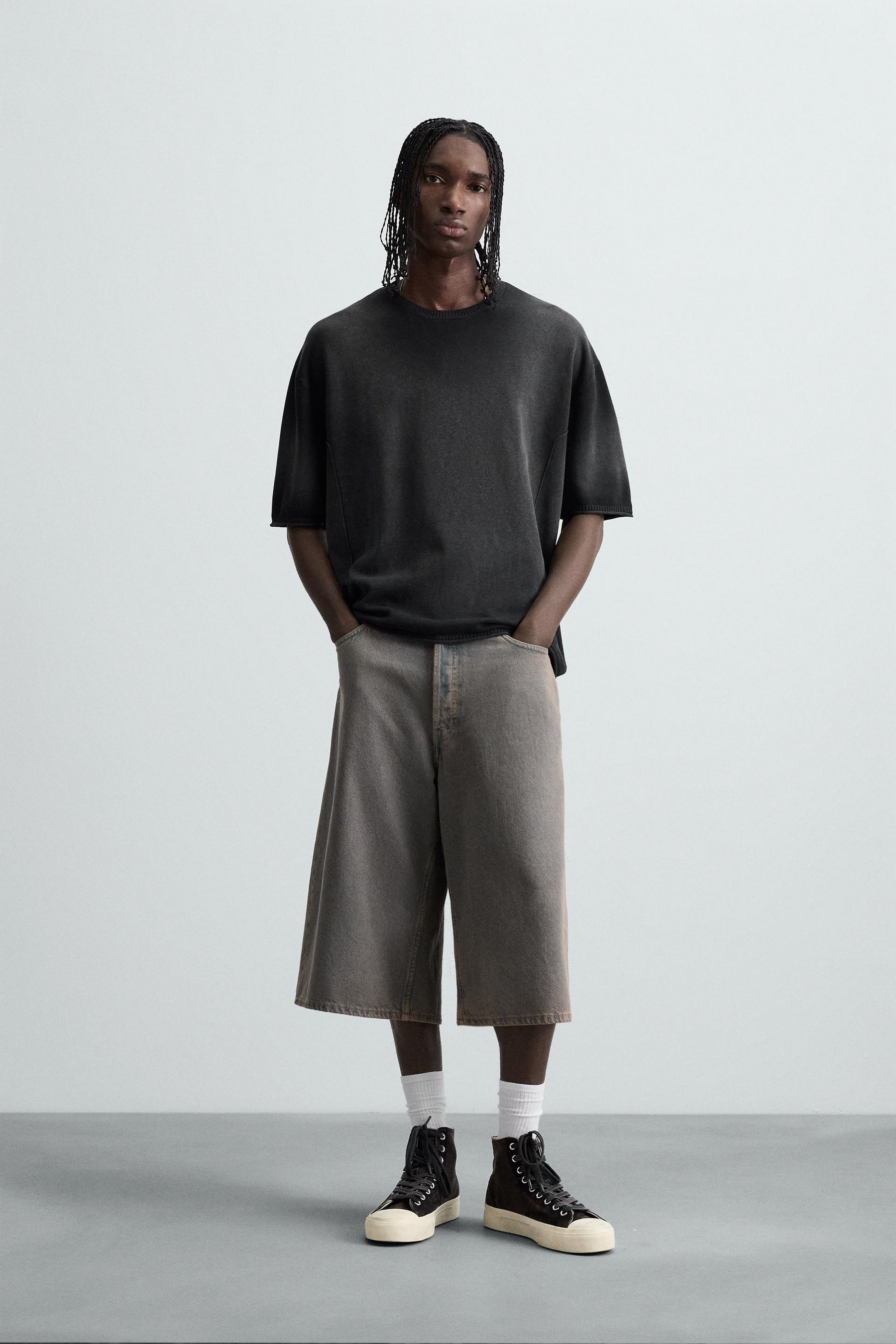 SPRAY PRINT KNIT T-SHIRT - Image 1