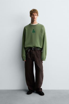 PRINTED BOXY FIT SWEATER - Image 1