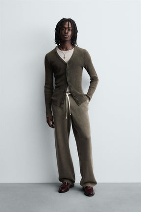 TEXTURED KNIT TROUSERS - Image 1