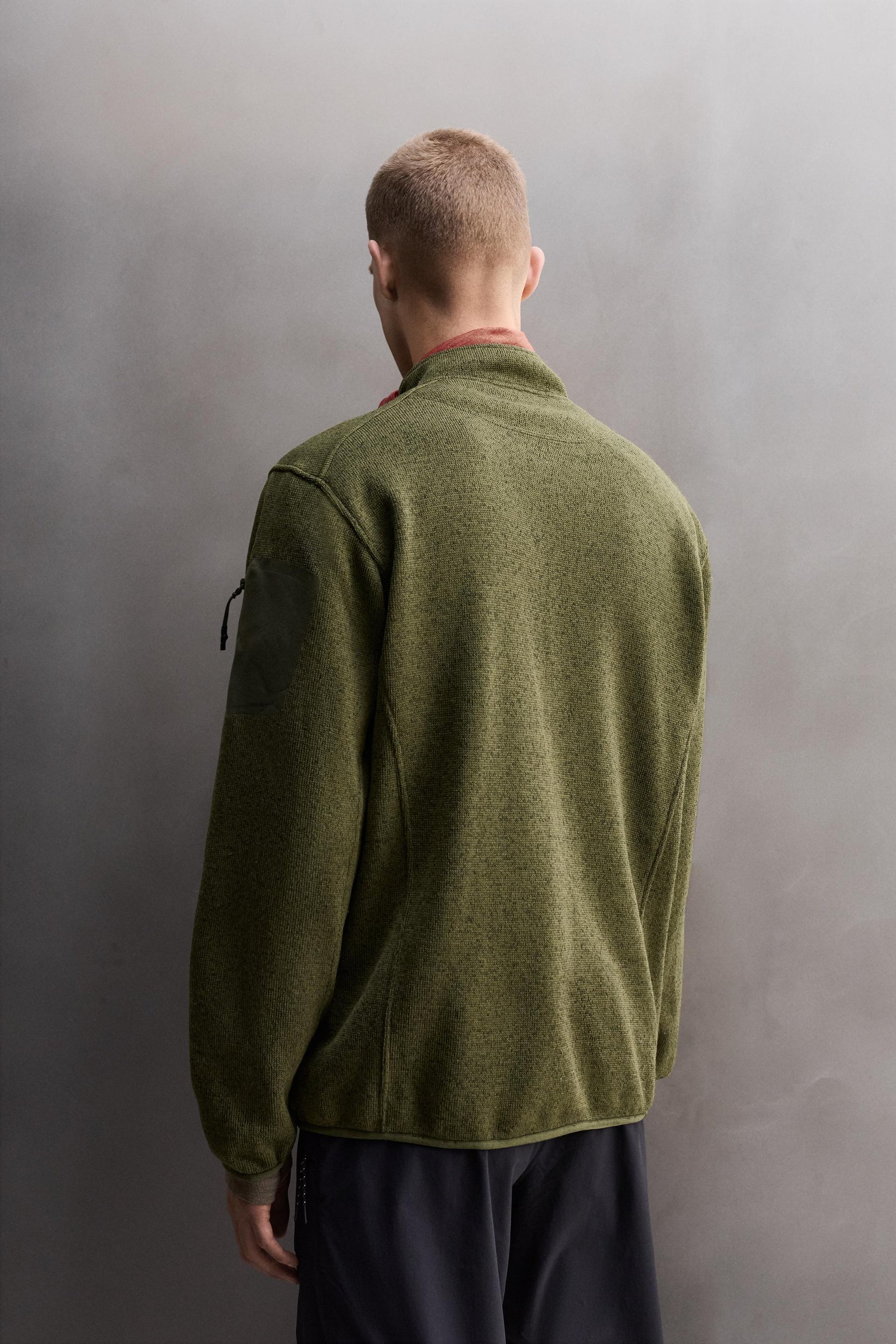 CONTRAST FLEECE KNIT CARDIGAN - Image 3