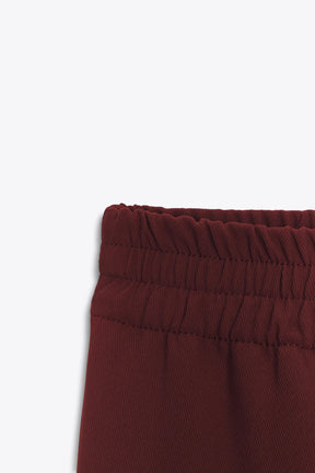 Contrast Topstitched Wide-Leg Trousers