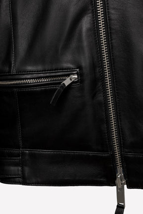 LEATHER BIKER JACKET